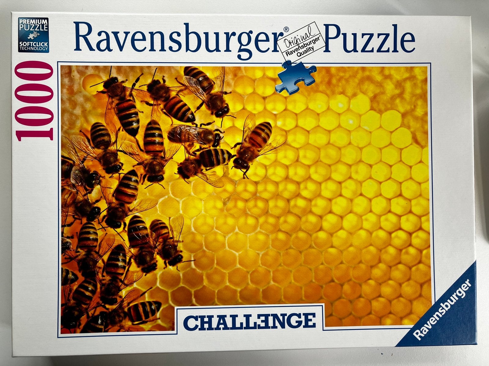Legpuzzel Ravensburger Challenge, Bijen, 1000 stukjes, Hobby en Vrije tijd, Ophalen of Verzenden, 500 t/m 1500 stukjes, Zo goed als nieuw