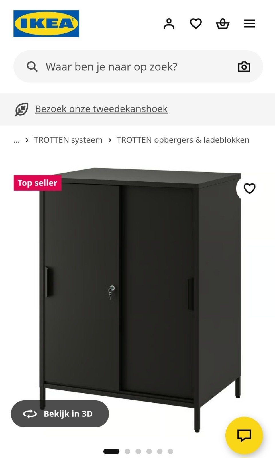 Trotten kantoorkast Ikea nieuw in verpakking, Ophalen, 100 tot 150 cm, Nieuw, 50 tot 100 cm