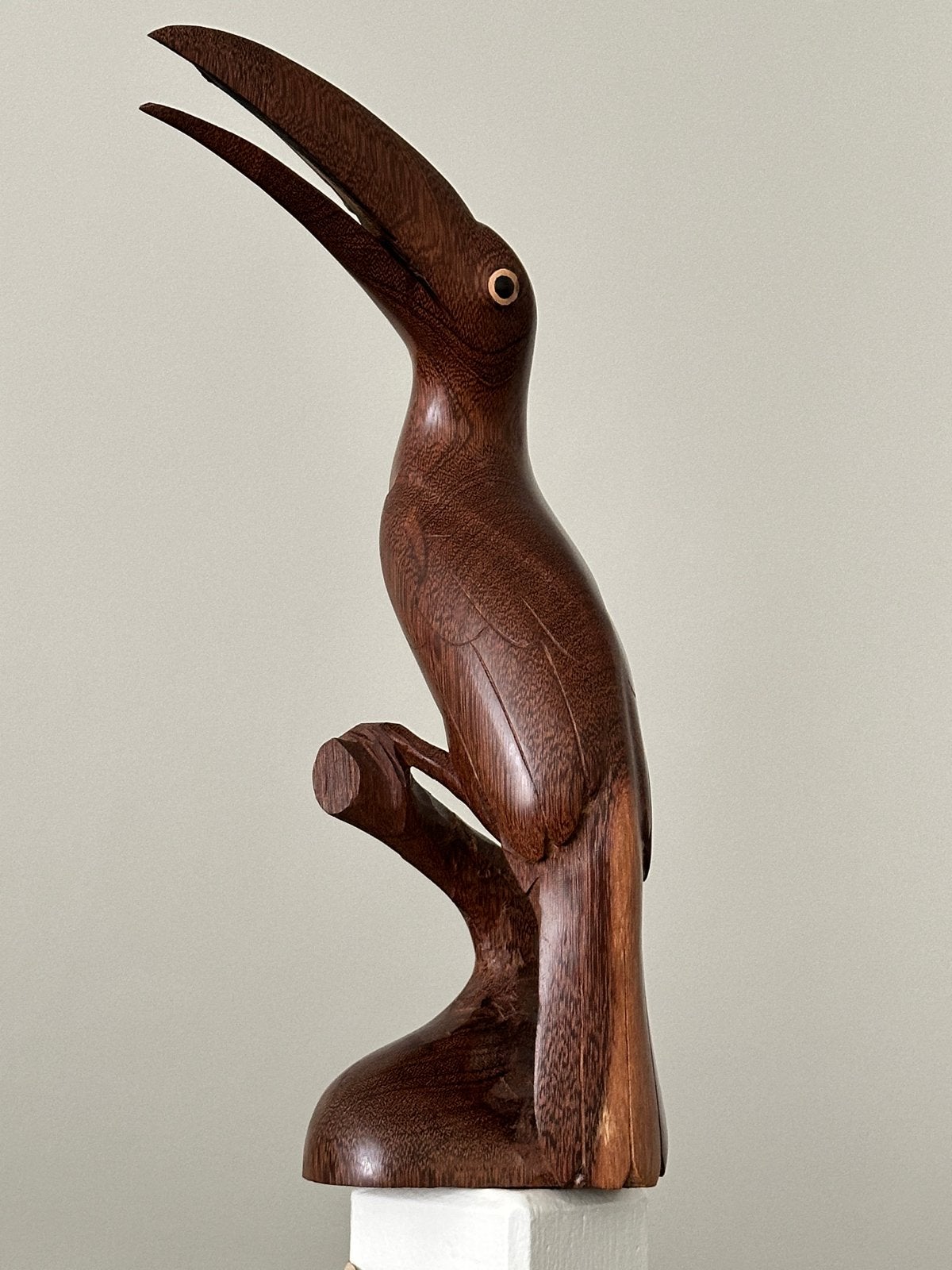 Houtsnijwerk toekan Suriname, Antiek en Kunst, Kunst | Beelden en Houtsnijwerken, Ophalen, Handgemaakt, 20 - 50 cm, Beeld