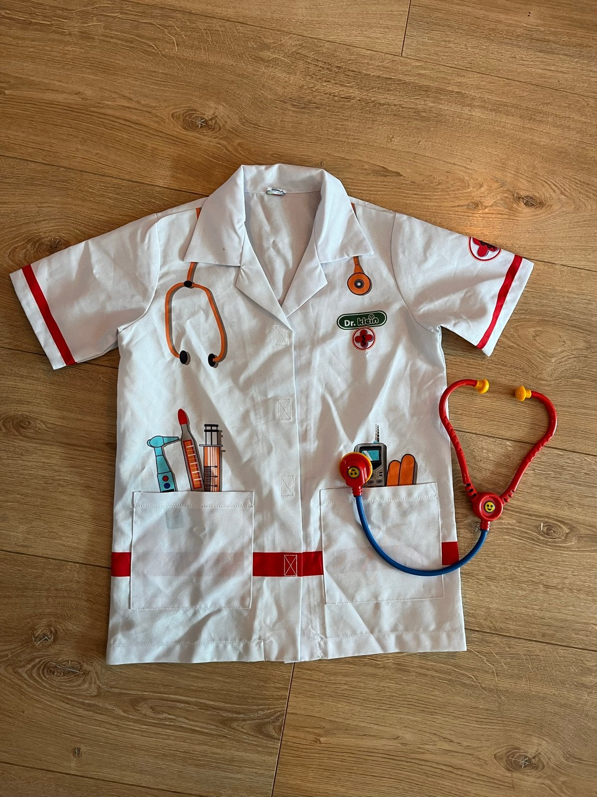 Dokters verkleedpakje voor kinderen (ca. 4-6 jaar), Ophalen of Verzenden, Gebruikt, 110 t/m 116, Jongen of Meisje