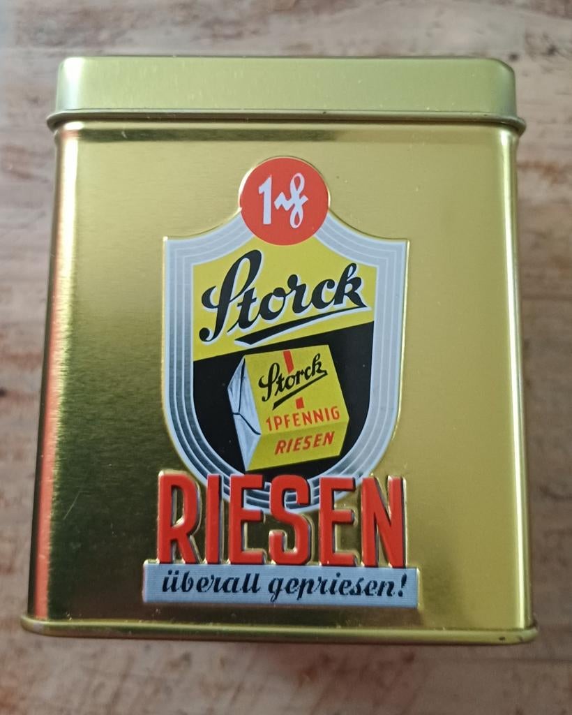 Vintage Storck Riesen Blikken Trommel - Zeldzaam Design, Verzamelen, Ophalen of Verzenden, Gebruikt, Overige, Overige merken