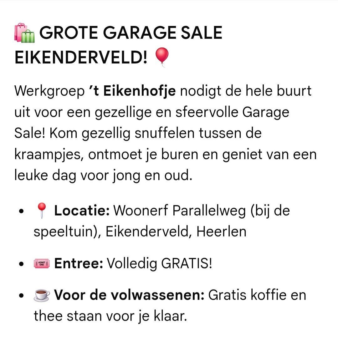 GARAGE SALE, Ophalen