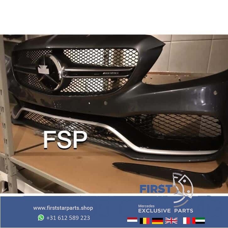 C63 AMG Voorbumper Mercedes C Klasse 2014-2018 bumper +Gril, Auto-onderdelen, Gebruikt, -, Voor, Ophalen of Verzenden