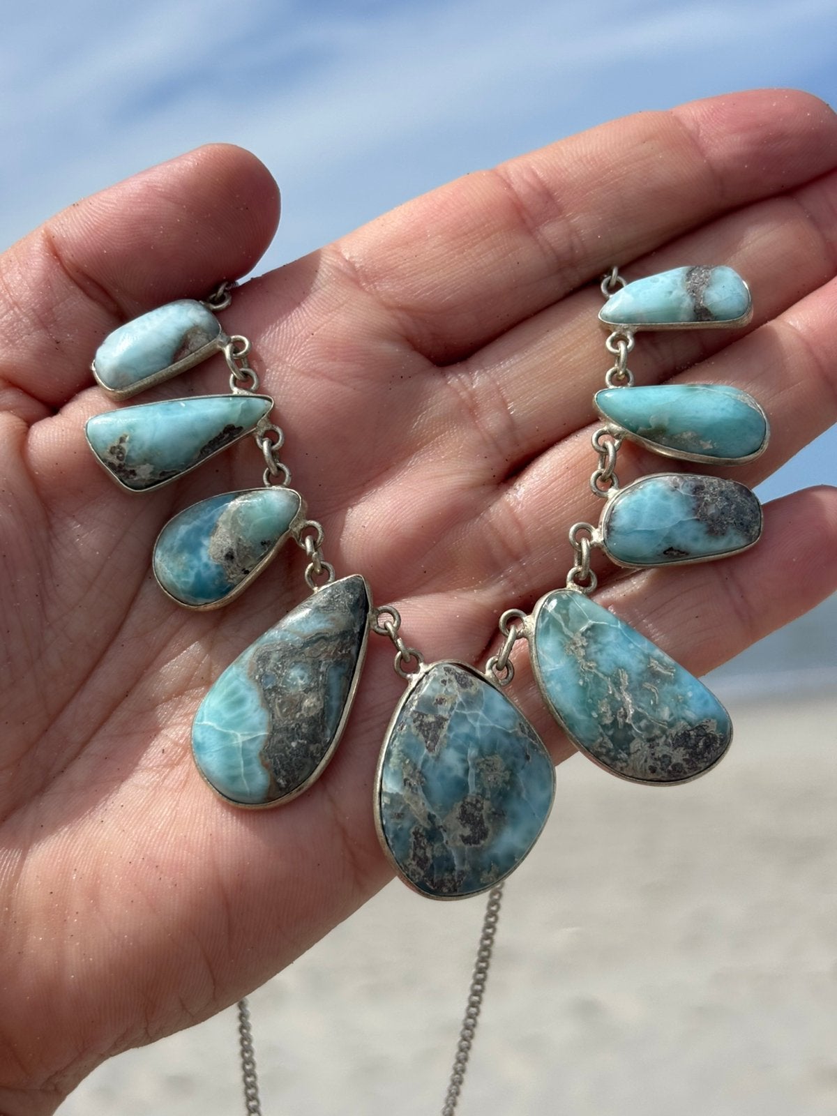 Prachtige Larimar Ketting Keelchakra Communicatie, Sieraden, Tassen en Uiterlijk, Kettingen, Nieuw, Ophalen of Verzenden, Schimmelstraat
