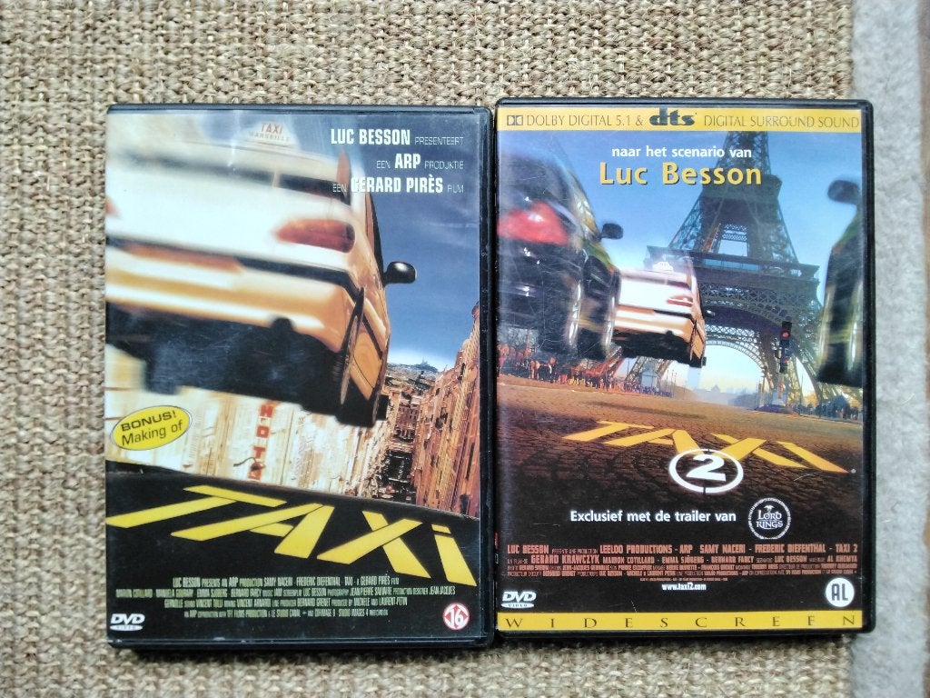 Taxi 1 en 2, 2 dvds, origineel, Cd's en Dvd's, Alle leeftijden, Nederlands, Ophalen of Verzenden, Zo goed als nieuw