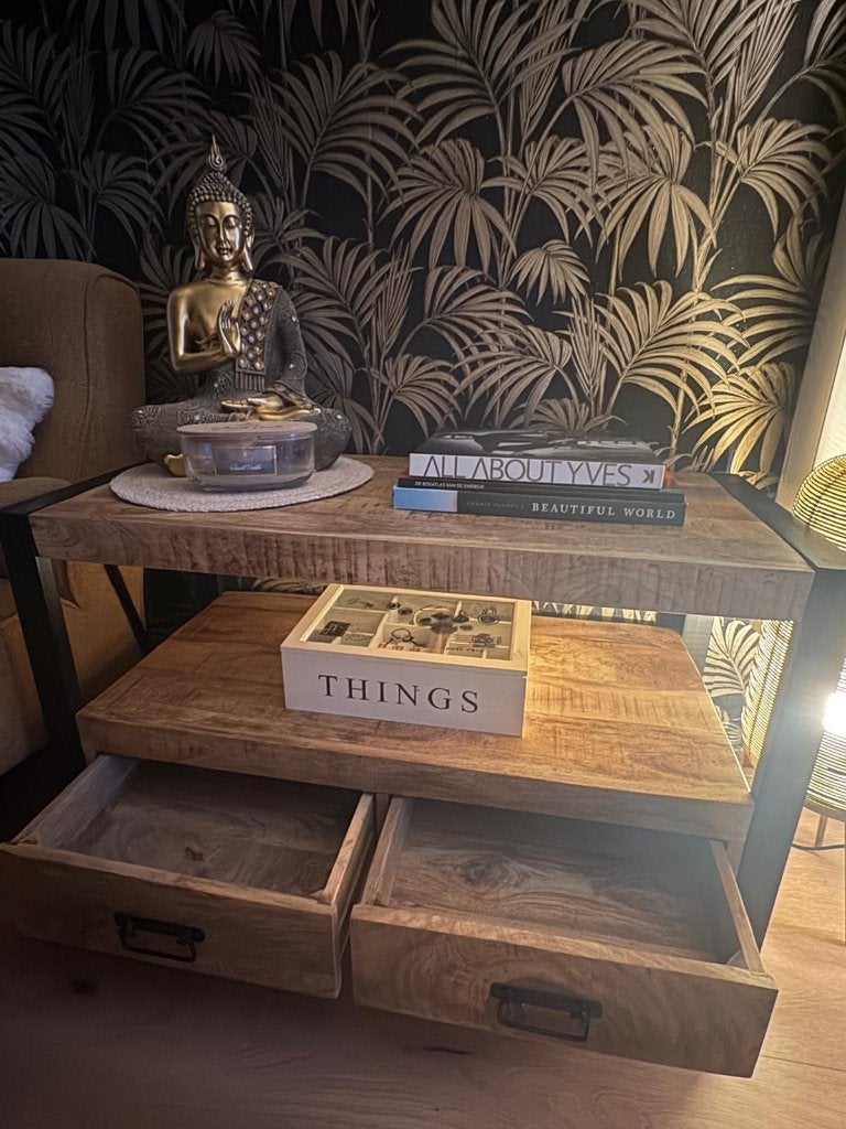 mooie mango houten gangkast en kapstok., Zo goed als nieuw, Minder dan 100 cm, Hout, Ophalen