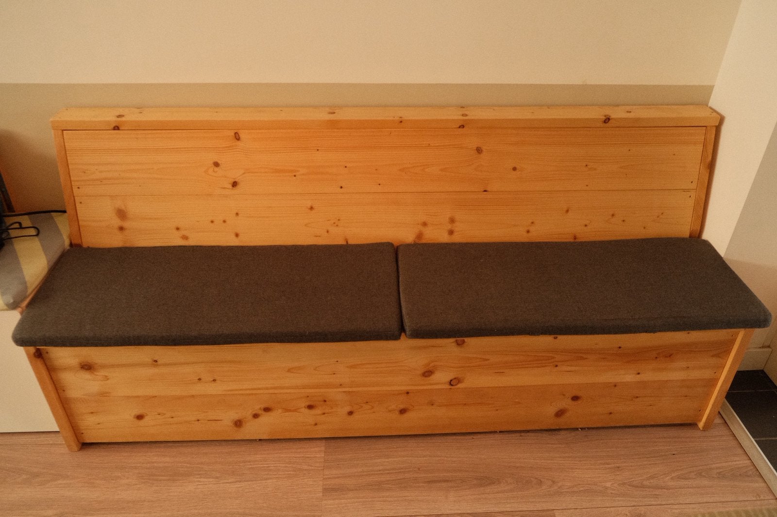 Mooie houten eettafelbank/klepbank, Ophalen, Gebruikt, Minder dan 75 cm, Rechte bank