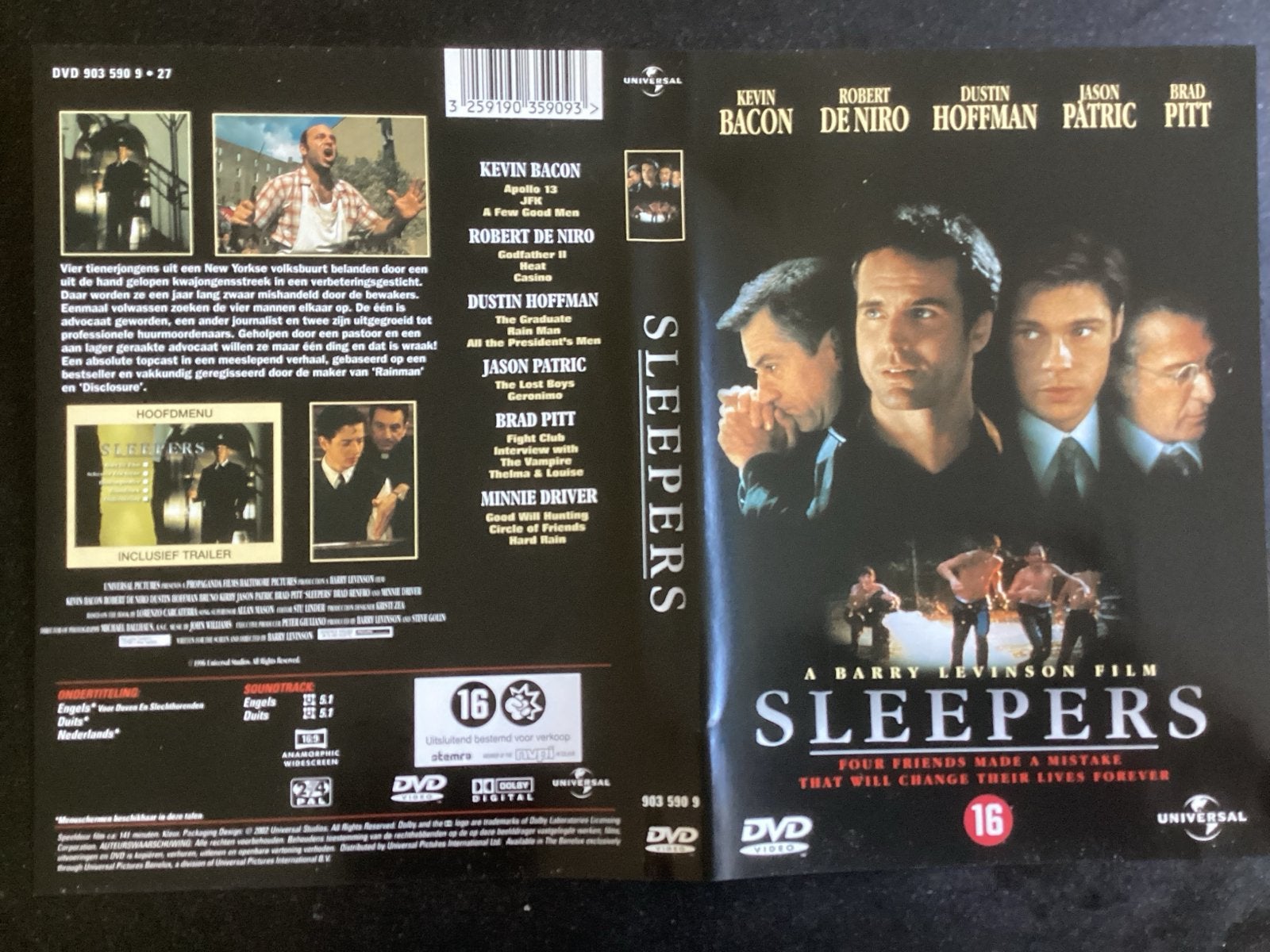 Sleepers DVD - Misdaad drama met topcast, Vanaf 16 jaar, Waargebeurd drama, Nederlands, Ophalen of Verzenden
