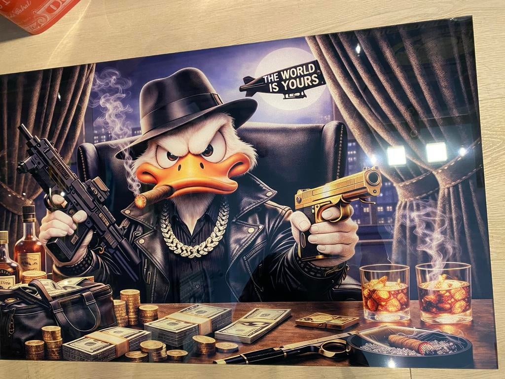 Donald Duck 'The World Is Yours' Poster, Ophalen of Verzenden