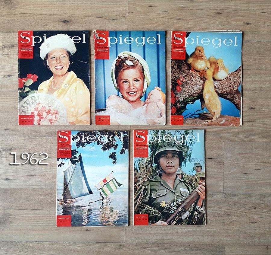 De Spiegel, weekblad, 1962, 5 nummers., Verzenden, Gelezen, Overige typen