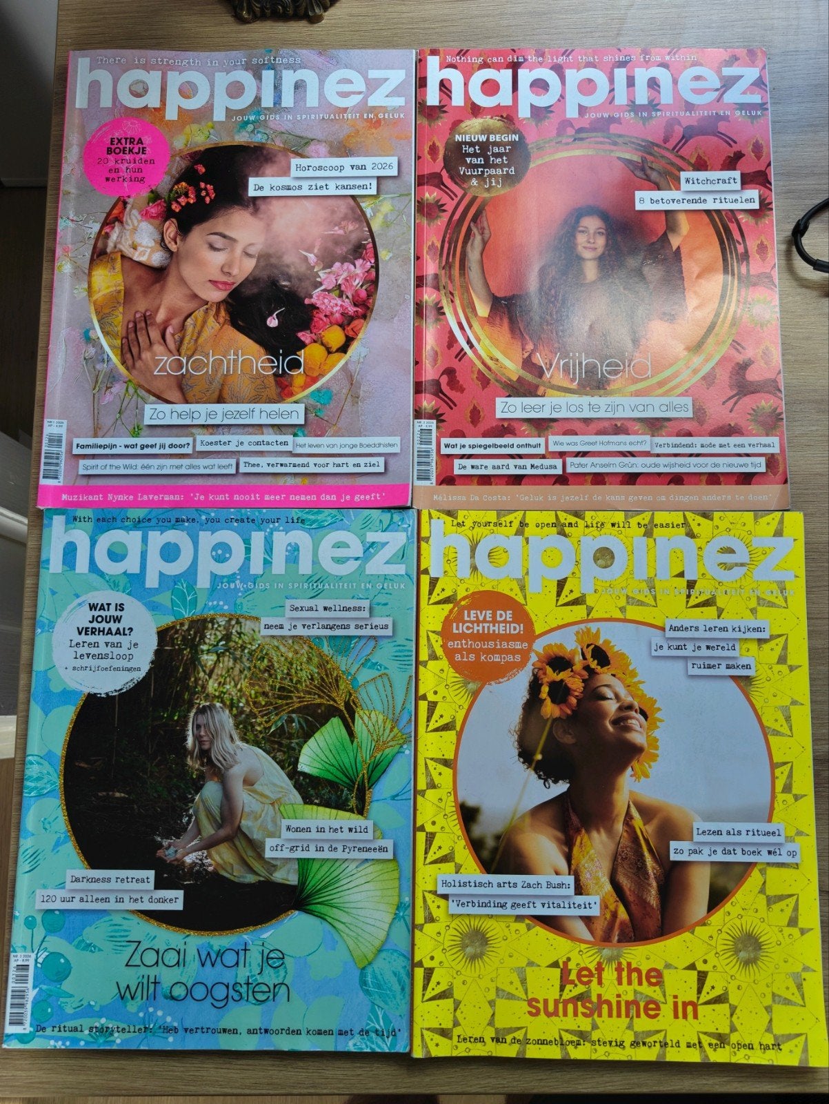 Happinez Tijdschriften - Set van 4, Ophalen of Verzenden, Zo goed als nieuw, Lichaam en Geest
