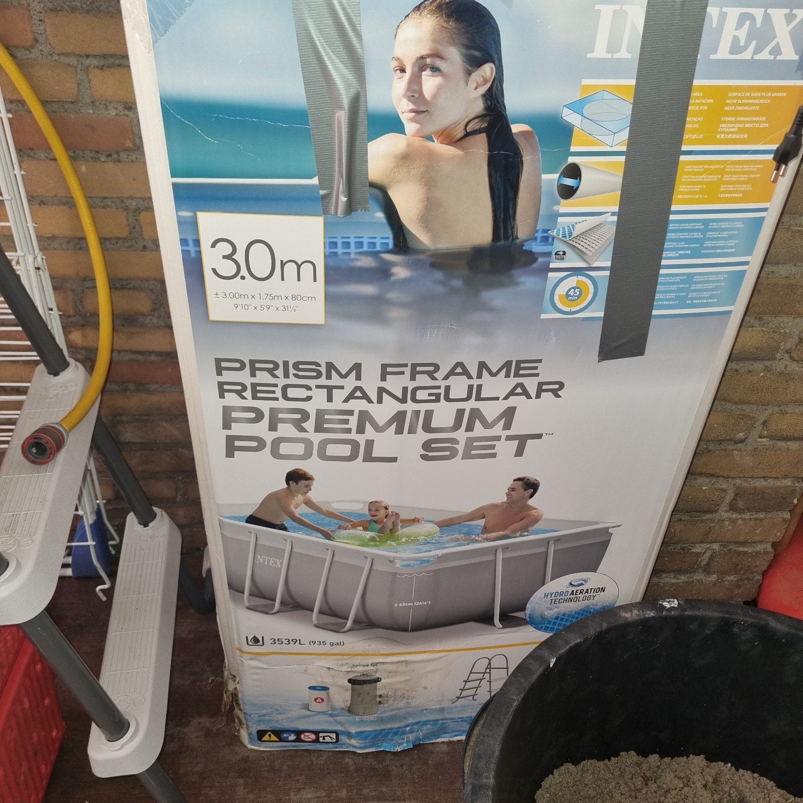 Intex Prism Frame Rechthoekig Premium Zwembad Set, Ophalen, 200 tot 300 cm, 80 tot 120 cm, Zo goed als nieuw