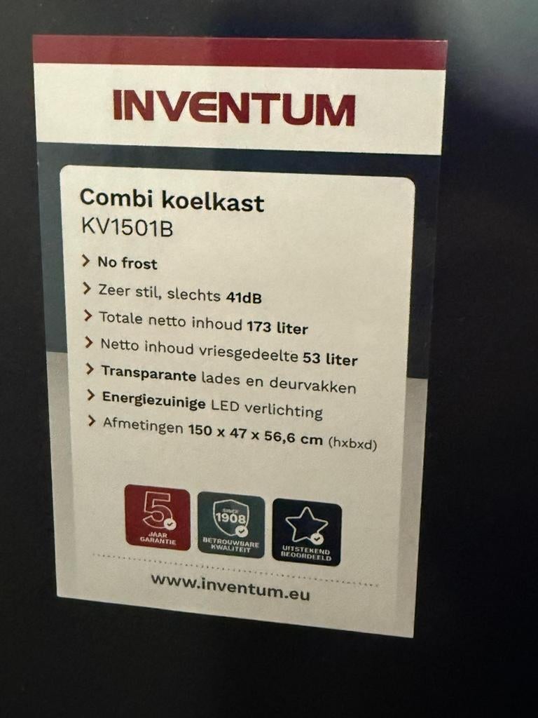 Inventum Combi koelkast KV1501B, Ophalen, Zo goed als nieuw
