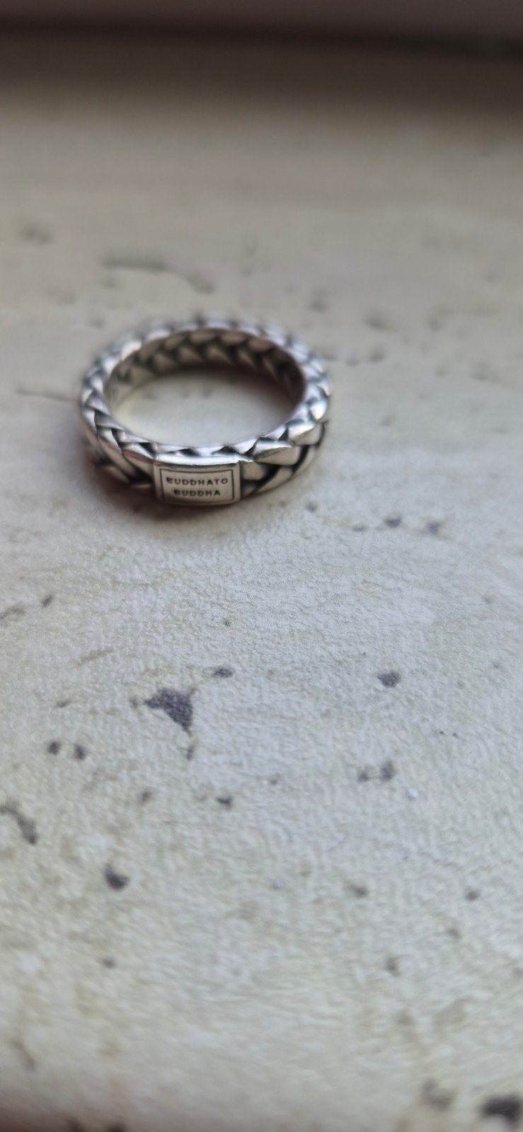 Zilveren Buddha to Buddha ring, maat 19, Ophalen, Gebruikt, 17 tot 18, Dame of Heer