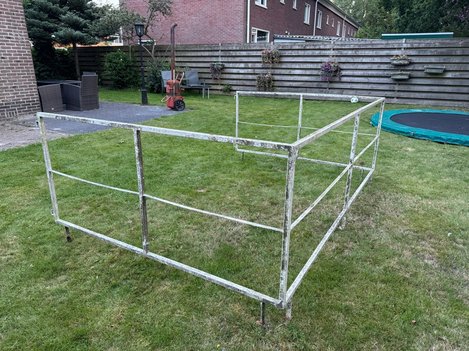 Stevig ijzeren hekwerk voor tuin of erf, Ophalen, Gebruikt, IJzer, Tuinhek