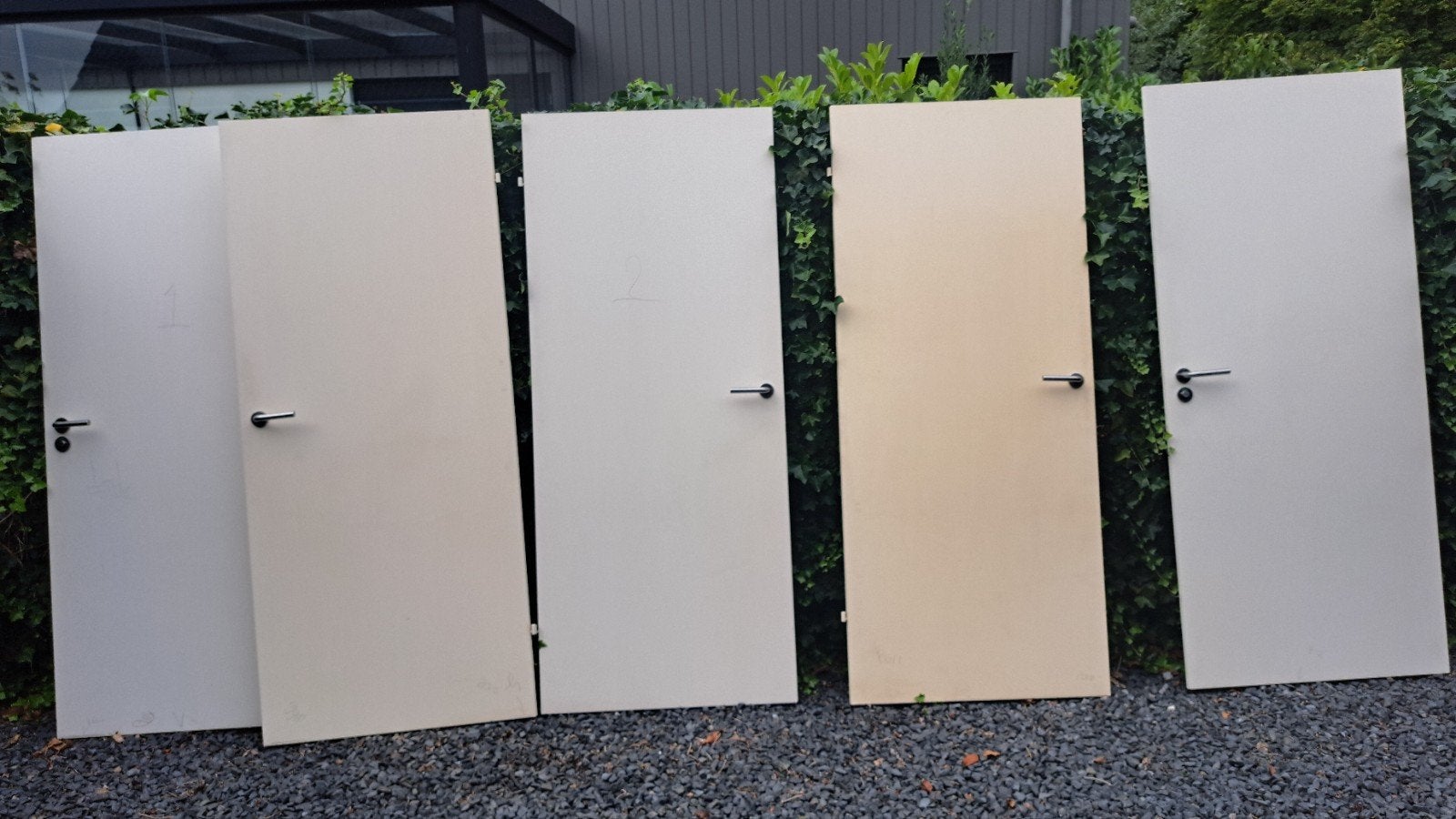 5 opdekdeuren met beslag rvs., Huis en Inrichting, Ophalen of Verzenden, Gebruikt