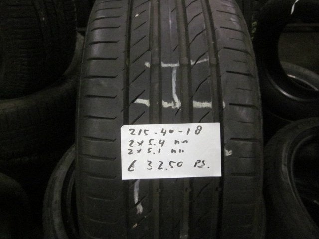 215 40 18 Continental ContiSportContact 5 zomerbanden, 18 inch, Ophalen of Verzenden, Band(en), Personenwagen