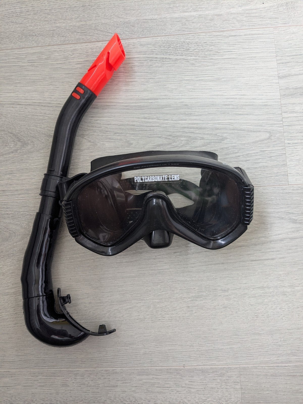 Snorkelset: Snorkel en Masker - Zwart met oranje, Ophalen of Verzenden, Gebruikt, Snorkelset