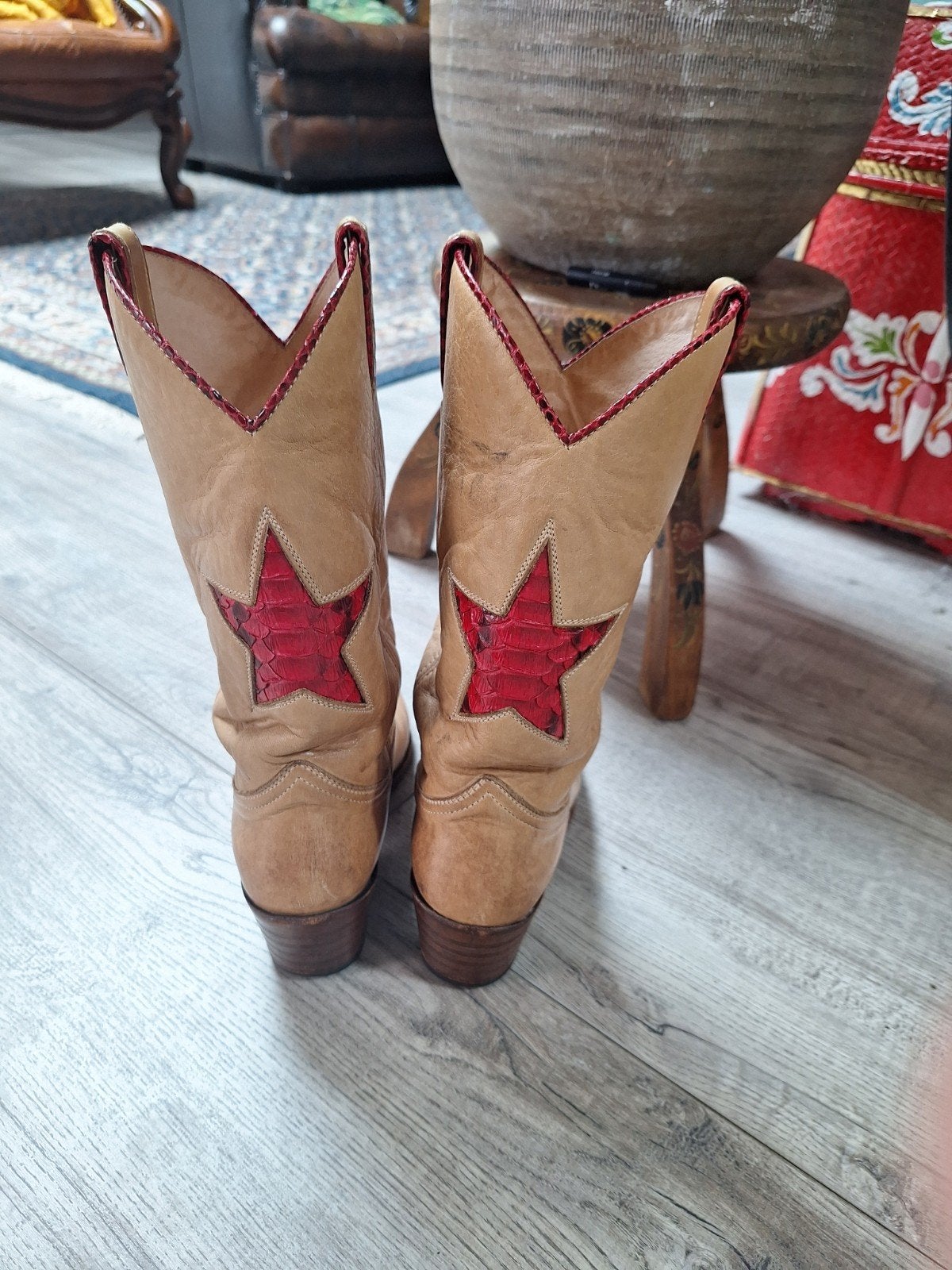 Sendra Cowboylaarzen met Sterren, Beige, Ophalen of Verzenden, Gedragen, Hoge laarzen