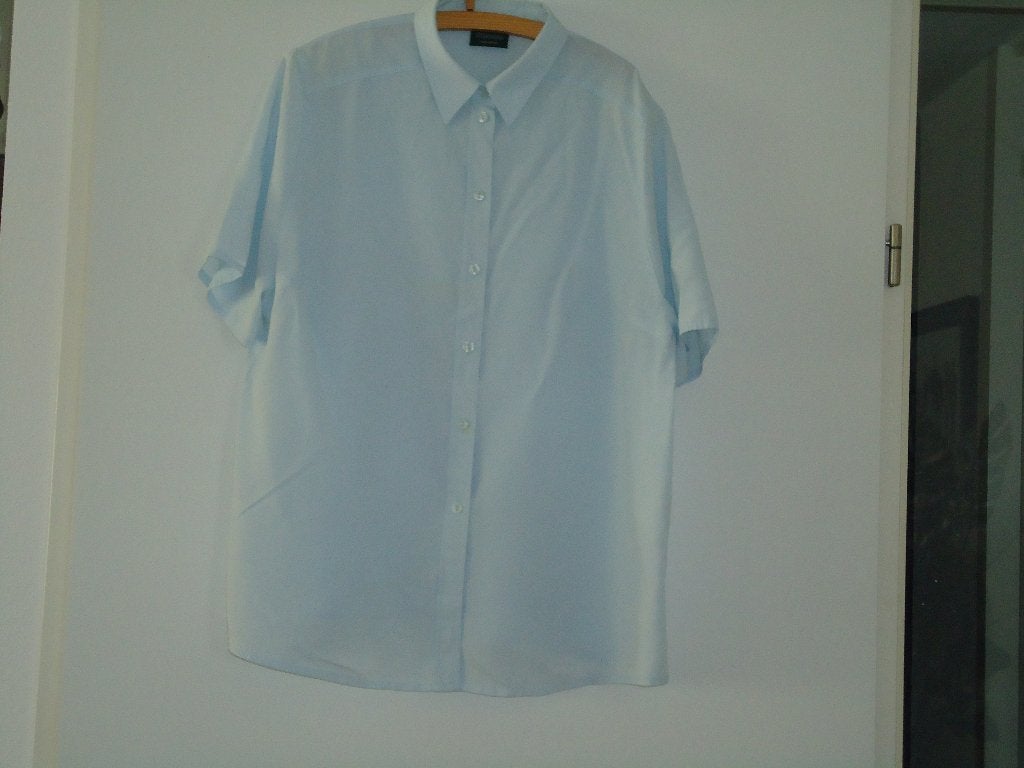 blouse mt 50 heel zachtblauw , korte mouwen, Blauw, Maat 46/48 (XL) of groter, Ophalen of Verzenden, Zo goed als nieuw