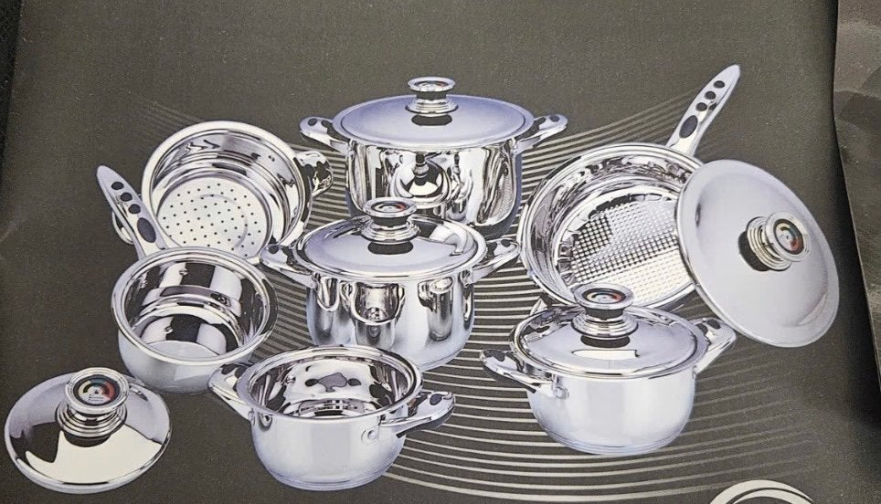 AMC Authentic Master Cooking Pannenset - Nieuw in doos, Met deksel, Nieuw, Pannenset, Ophalen of Verzenden