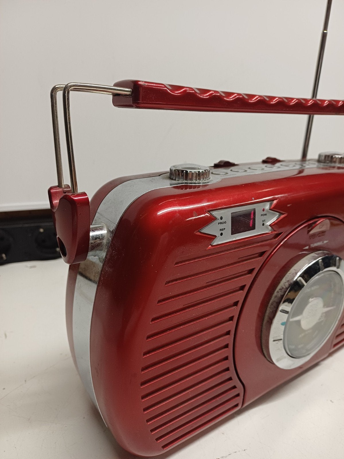 Ranex RX 2388 Vintage Radio met CD-speler - Rood/Chroom, Ophalen of Verzenden, Gebruikt, Radio, Met cd-speler