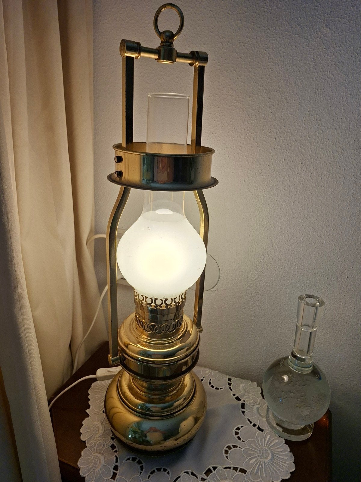 Messing scheepslamp / schemerlamp, Ophalen