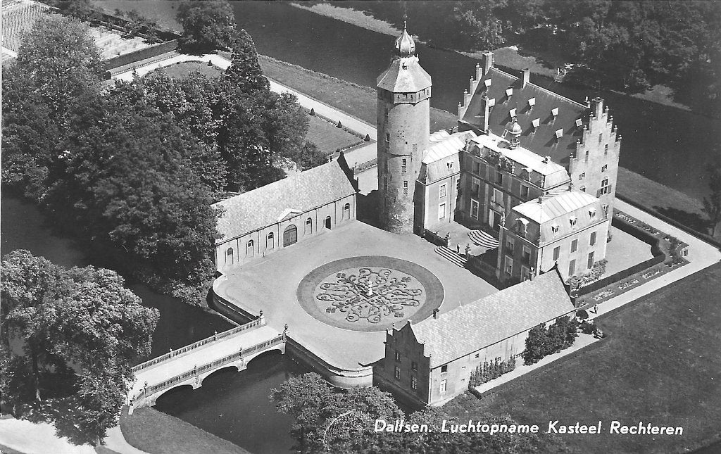 AK Dalfsen - Luchtopname Kasteel Rechteren, Verzamelen, Ophalen of Verzenden, 1960 tot 1980, Ongelopen, Overijssel