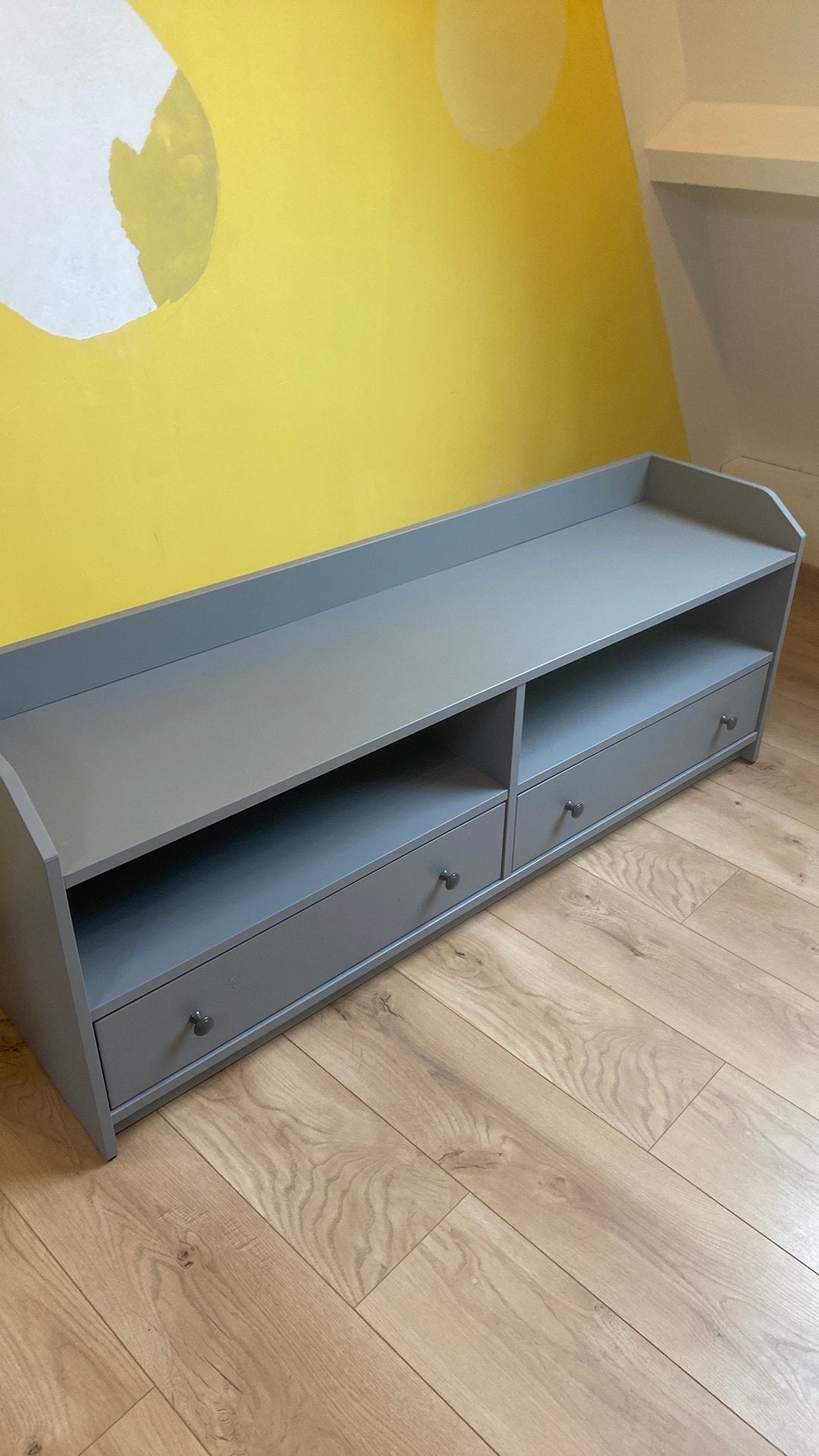 Hauga TV Kast Grijs IKEA, Huis en Inrichting, Kasten | Televisiemeubels, Ophalen, 100 tot 150 cm, Zo goed als nieuw, Minder dan 100 cm