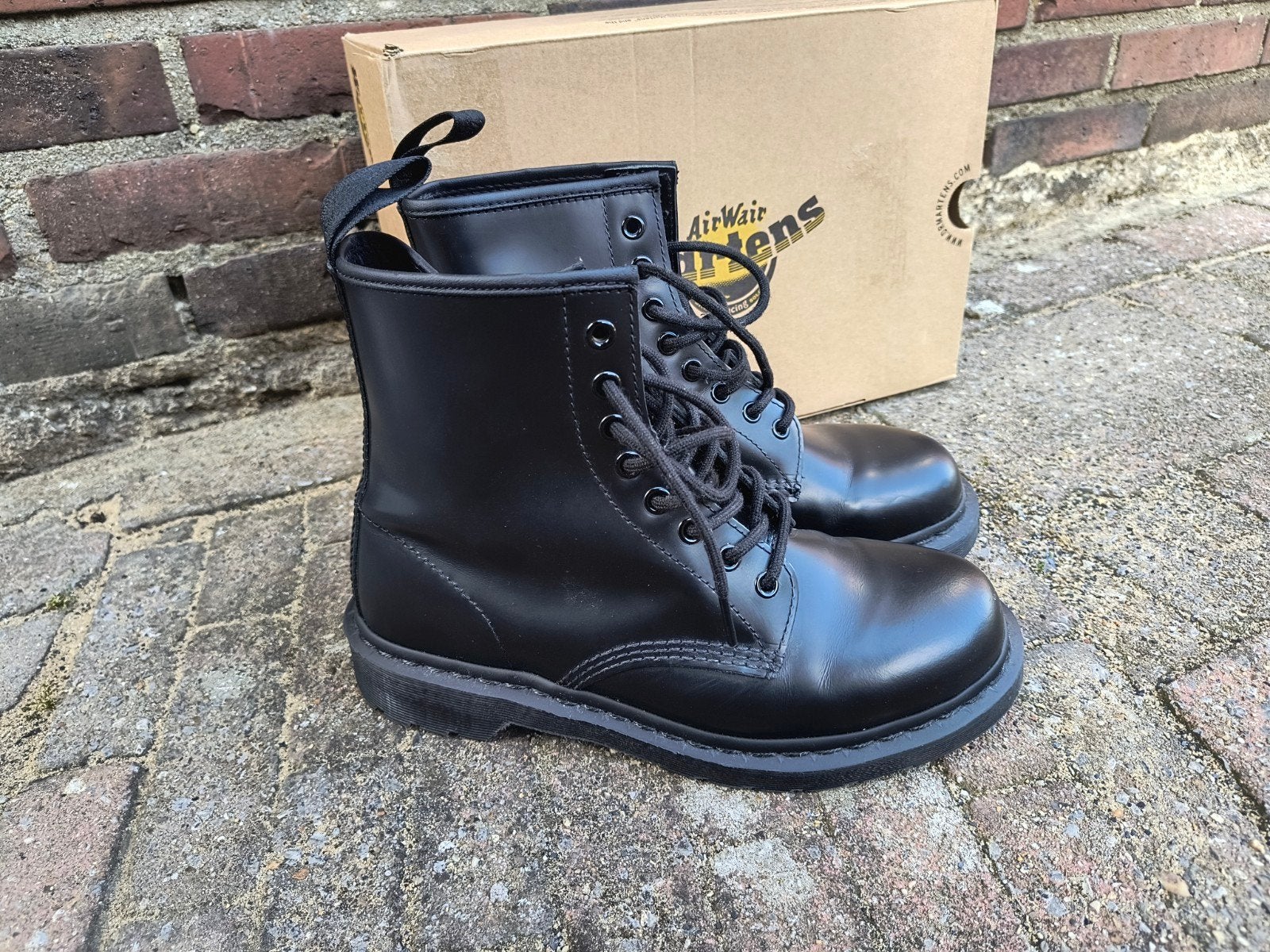 Dr. Martens 1460 Mono Zwarte Leren Laarzen, Zwart, Lage of Enkellaarzen, Ophalen of Verzenden, Dr. Martens
