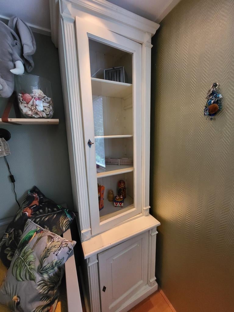 Houten witte buffetkast - 225 cm hoog, 62 cm breed, Huis en Inrichting, Kasten | Buffetkasten, Ophalen, 200 cm of meer, Klassiek
