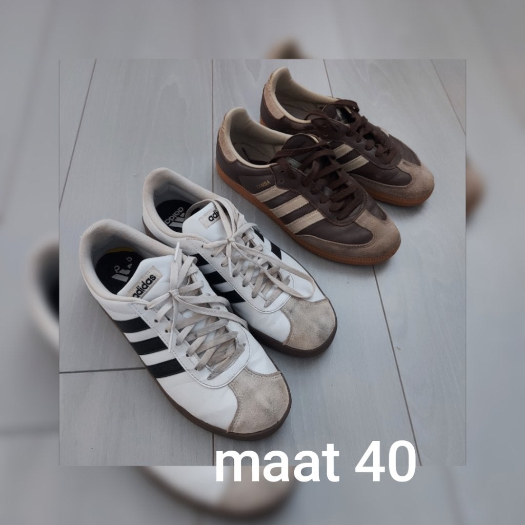 2 paar adidas schoenen, Wit, Ophalen of Verzenden, Adidas, Gedragen
