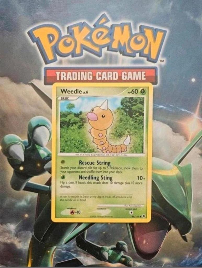 Weedle 86/111 Platinum Rising Rivals pokemon kaart, Ophalen of Verzenden, Gebruikt, Losse kaart