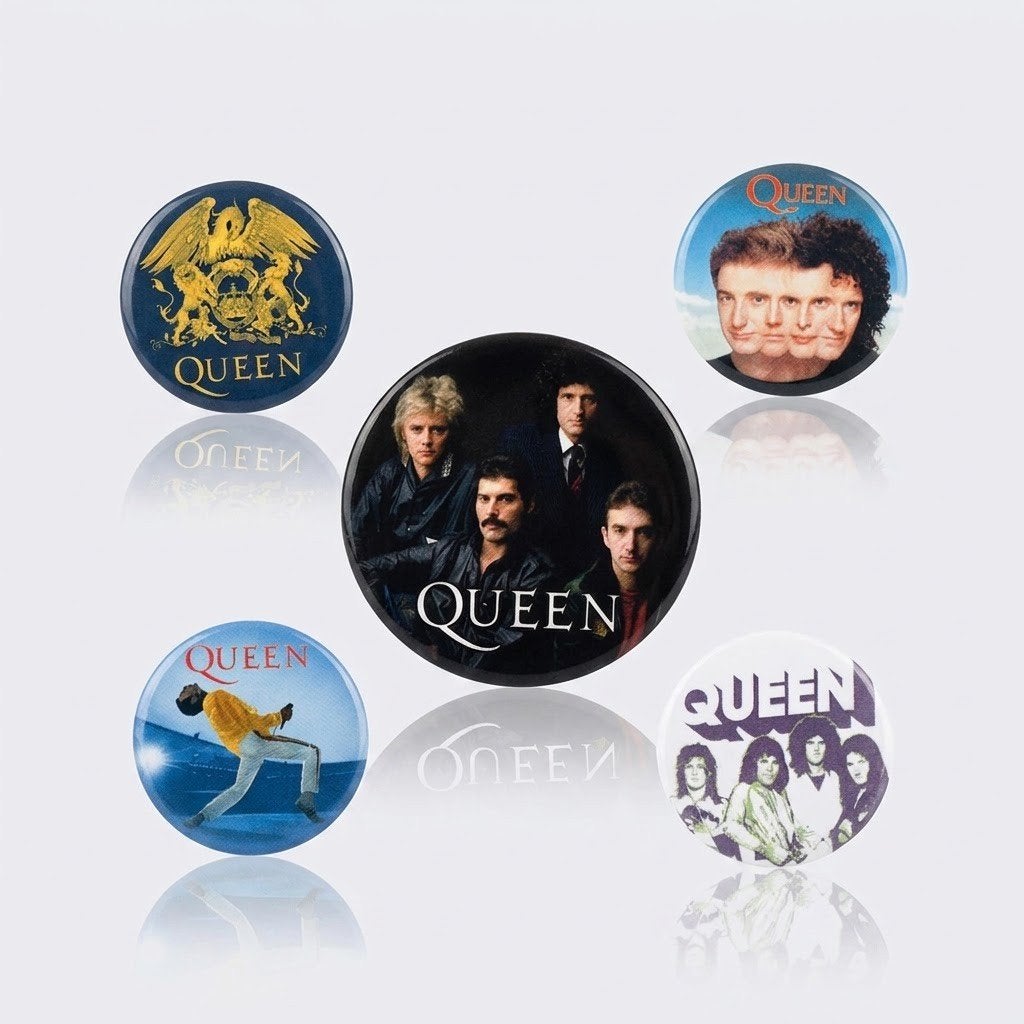 Partijhandel Queen – Officiële Badge Set – 5 stuks, NHP International, Nieuw, Ophalen of Verzenden, Foto of Kaart