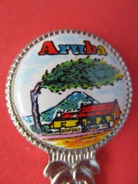 (A2853)  Aruba woning en waaiboom, Ophalen of Verzenden, Gebruikt, Overige materialen, Bestek