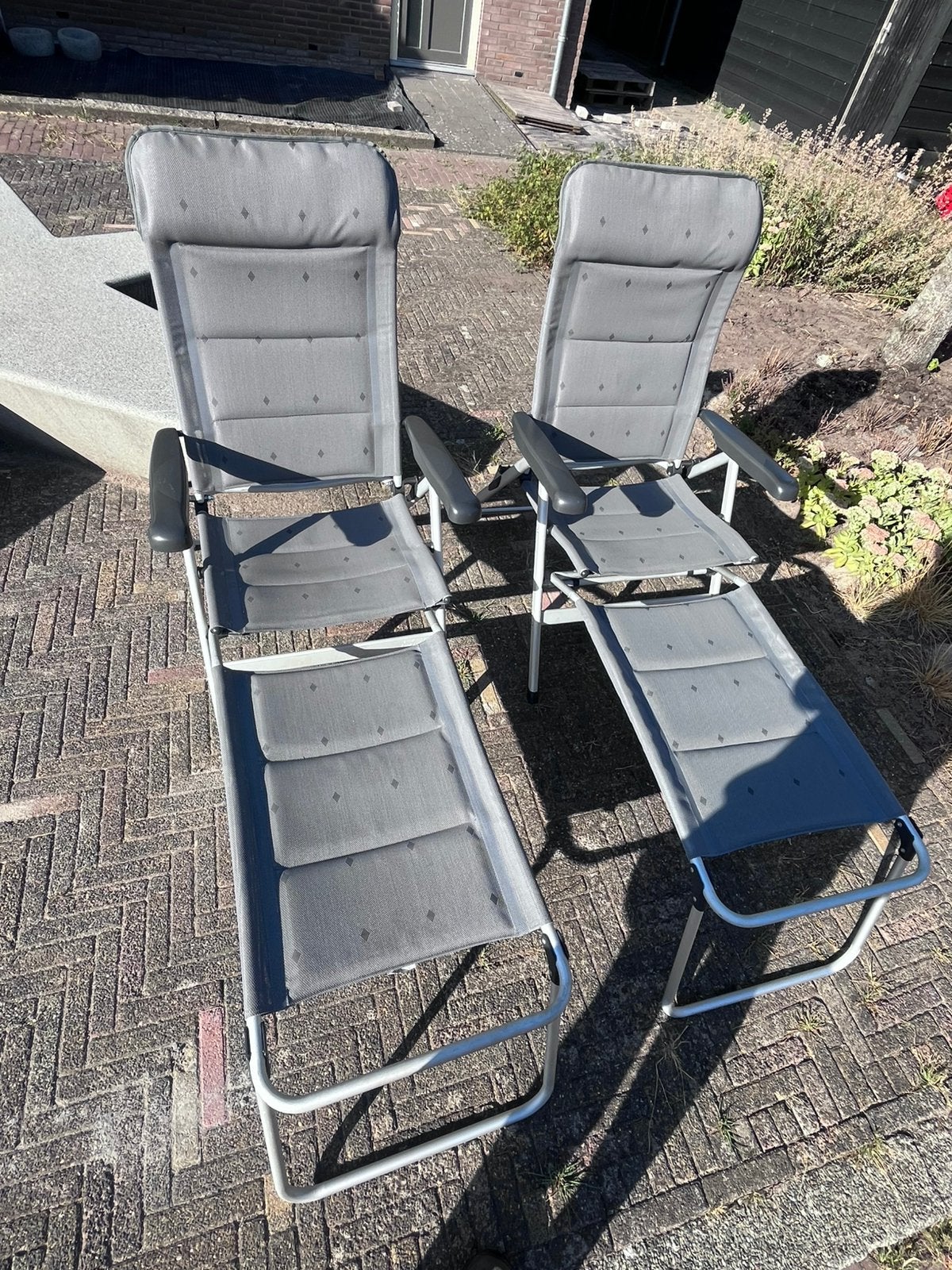 Luxe camping stoelen met voetensteun, Caravans en Kamperen, Ophalen, Gebruikt, Campingstoel