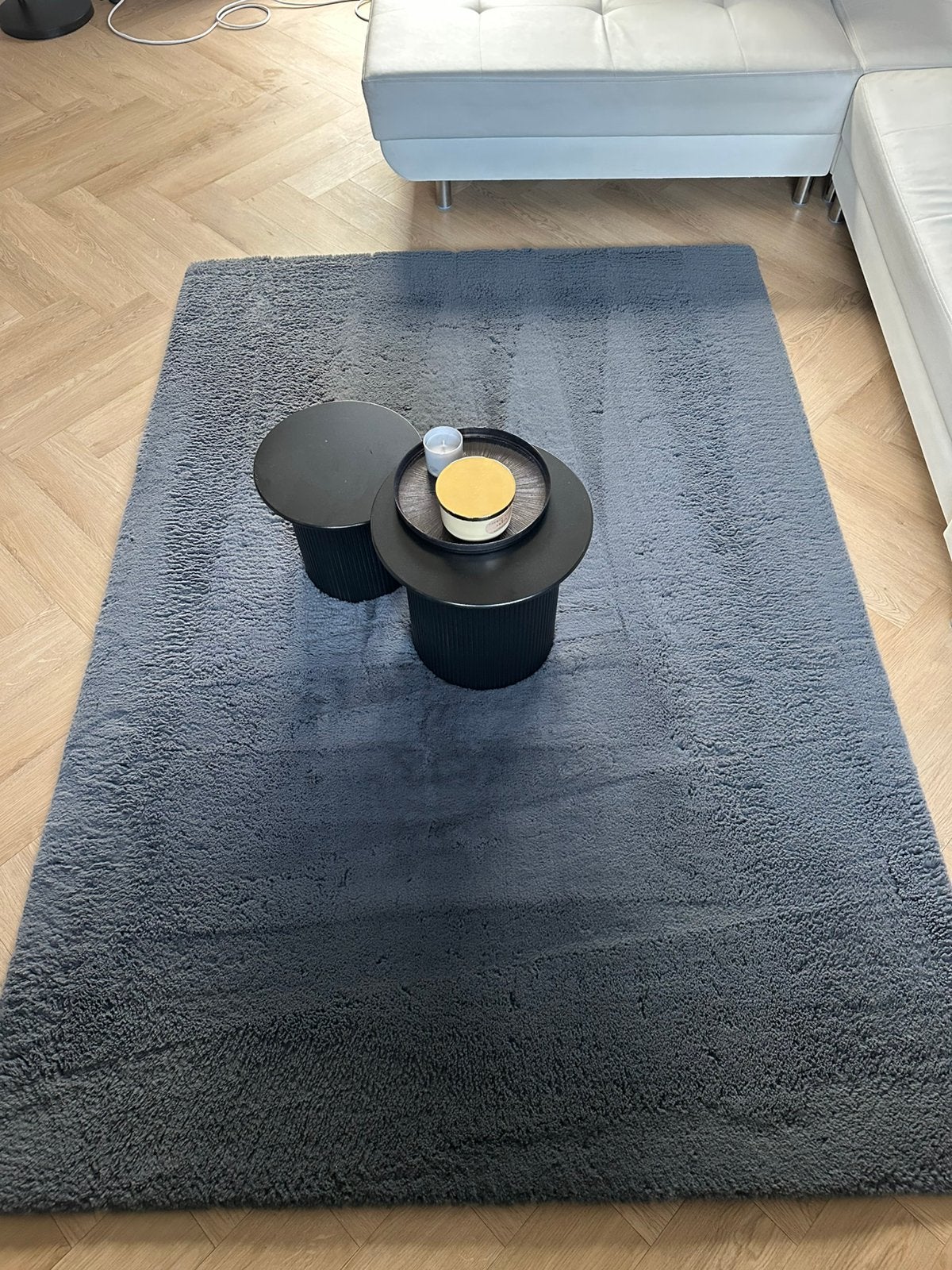 Hoogpollig blauw/grijs luxe vloerkleed, Ophalen, 150 tot 200 cm, 200 cm of meer, Zo goed als nieuw