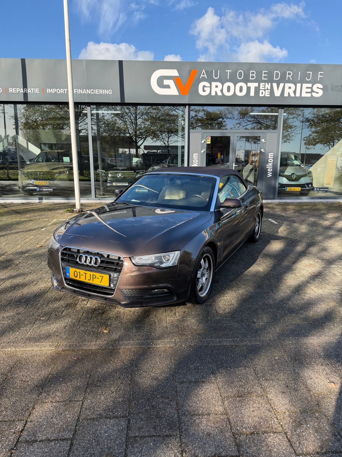 Audi A5 1.8 Tfsi 125KW Cabriolet CVT 2012 Bruin, Auto's, 4 cilinders, 4 stoelen, Origineel Nederlands, Particulier