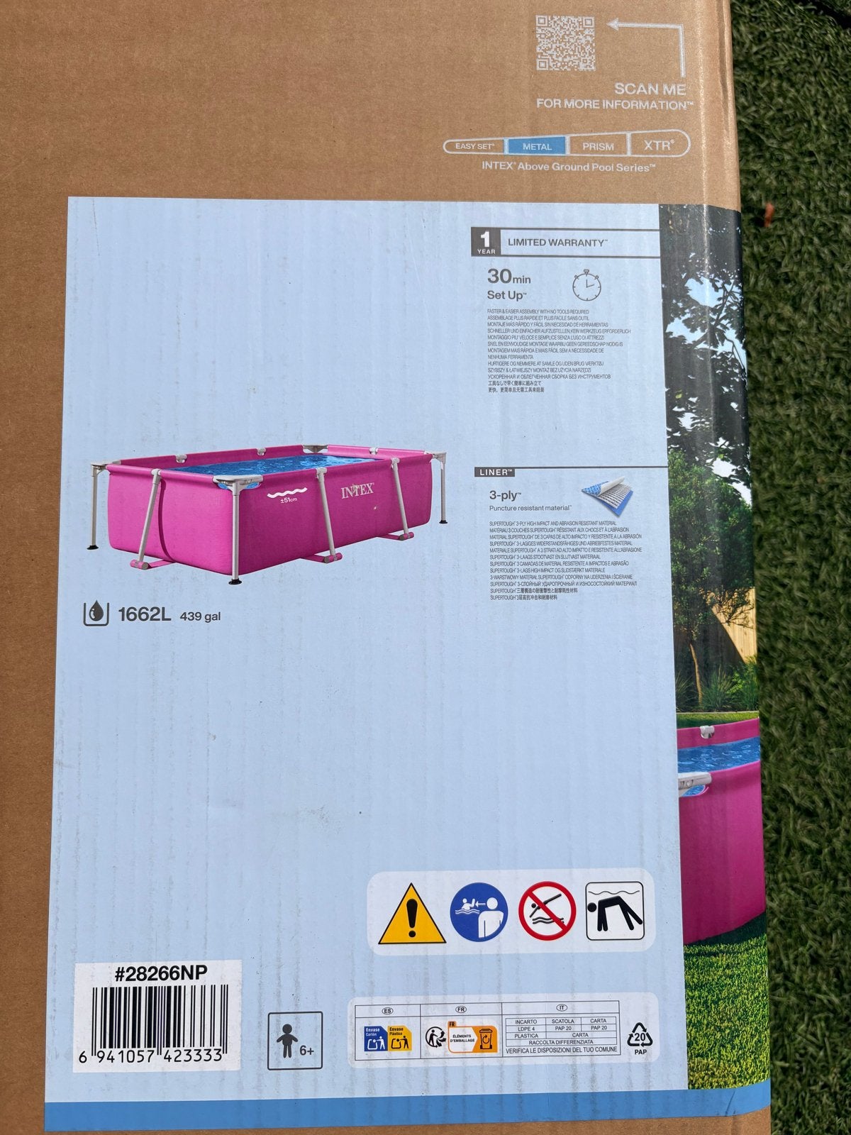 Intex Zwembad (220x150x60) met flowclear filter, Ophalen, Zo goed als nieuw, Opzetzwembad, 200 tot 400 cm