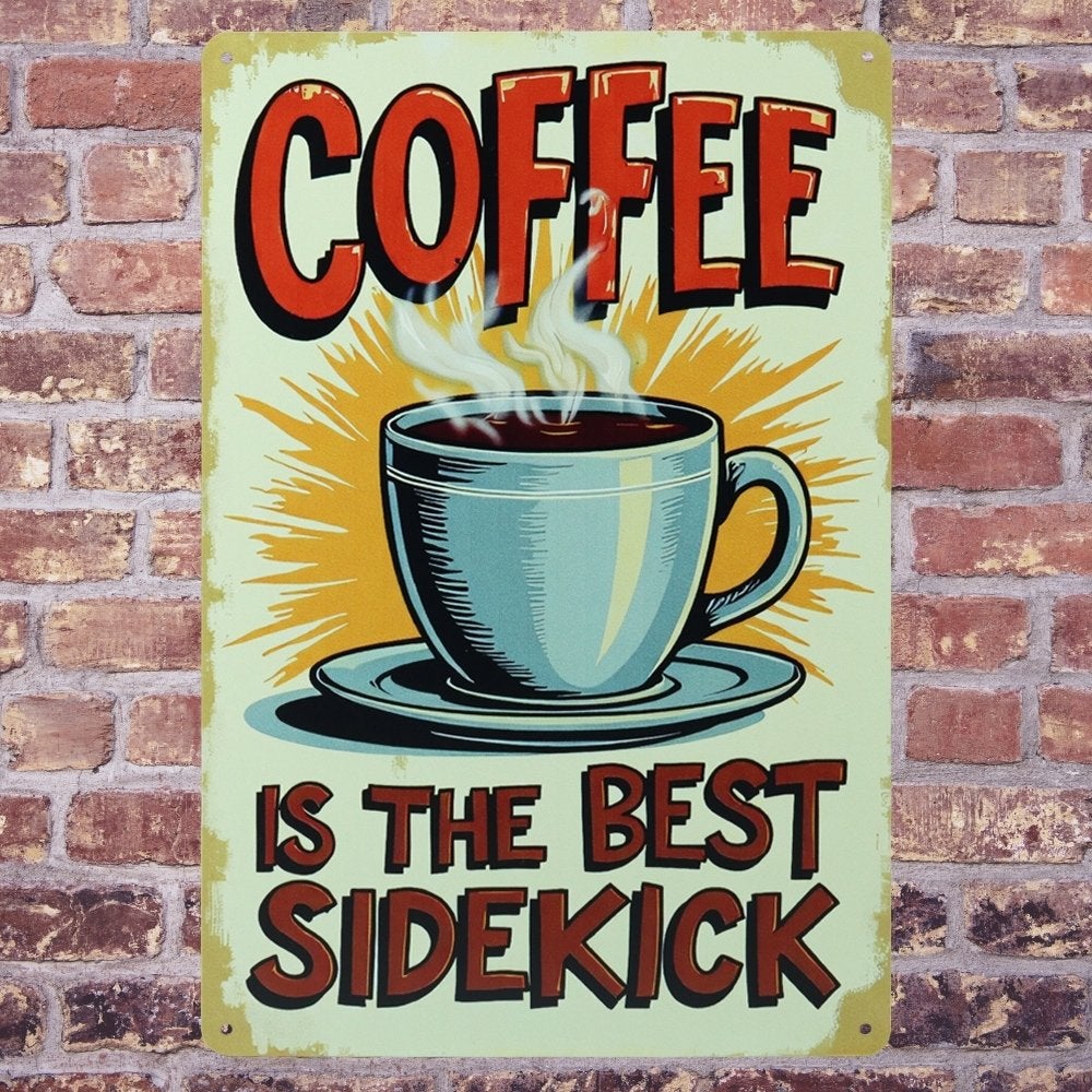 Koffie Metalen Borden - Tekstborden - 20x30cm - Wandbord, Metaal, Nieuw, Ophalen of Verzenden, 30 cm