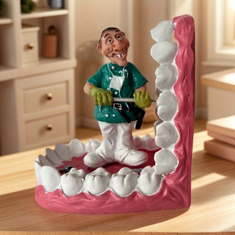 Retro Tandarts prachtig decoratief beeldje (14cm), Ophalen of Verzenden, Nieuw, Mens