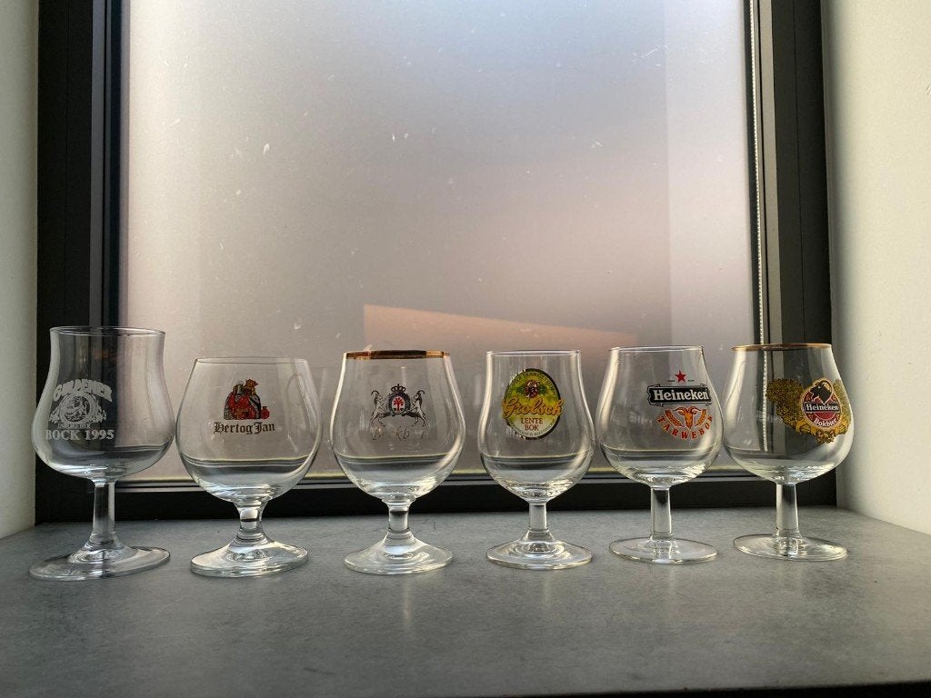 6 verschillende bokbier bokalen, Verzamelen, Biermerken, Nieuw, Glas of Glazen, Overige merken, Ophalen of Verzenden