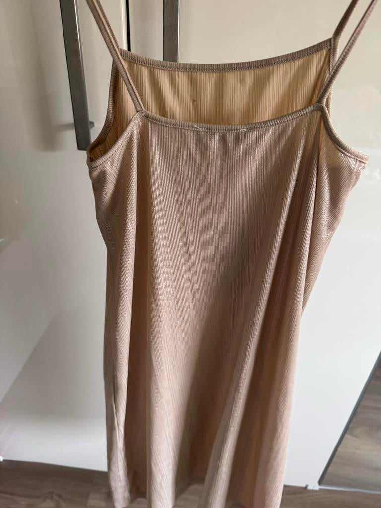 Zara Glimmende Jurk Maat S, Beige, Nieuw, Ophalen of Verzenden, Maat 36 (S)