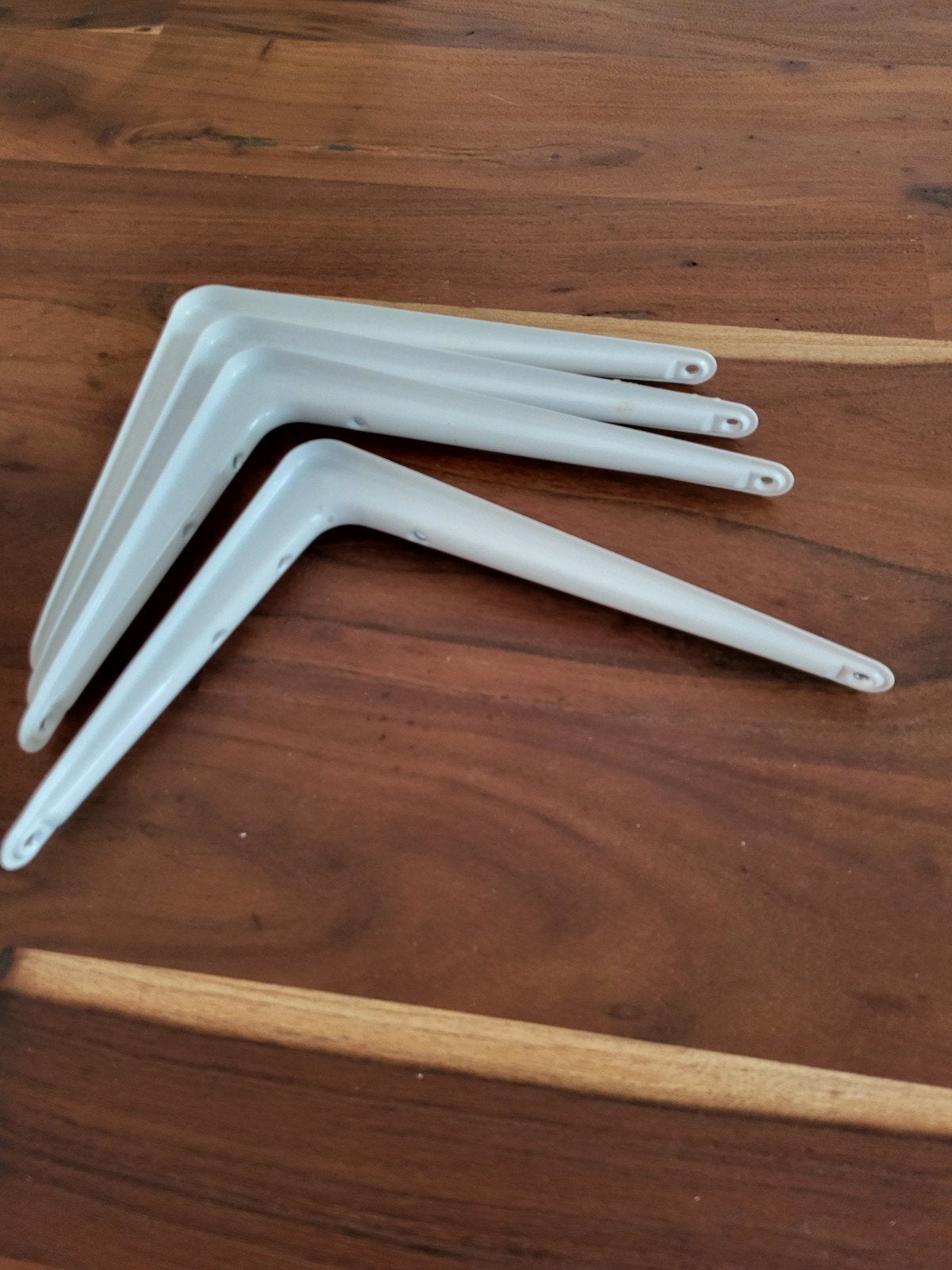 Set van 4 witte plankdragers 20x25 cm - Gebruikt, Huis en Inrichting, Ophalen, Gebruikt