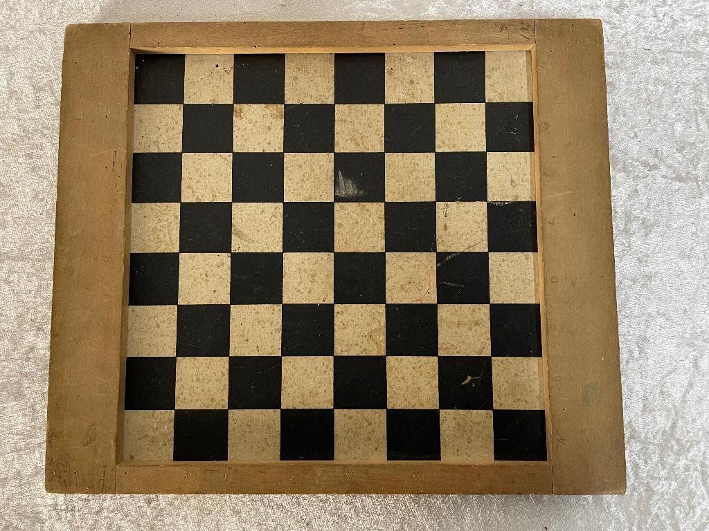 Oud Houten Schaakbord/Dambord, Ophalen of Verzenden, Gebruikt, Onbekend