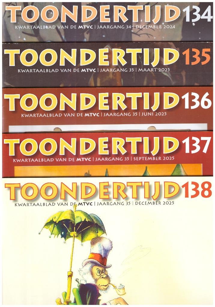 Toondertijd, MTVC kwartaalblad 135-138 (2025) + 134 (2024), Ophalen of Verzenden, Zo goed als nieuw, Overige typen