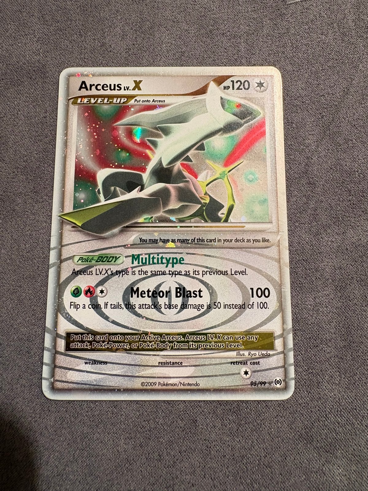 Pokémon Kaart Arceus LV.X 95/99 NM Holo Foil, Ophalen of Verzenden, Gebruikt, Losse kaart, Foil