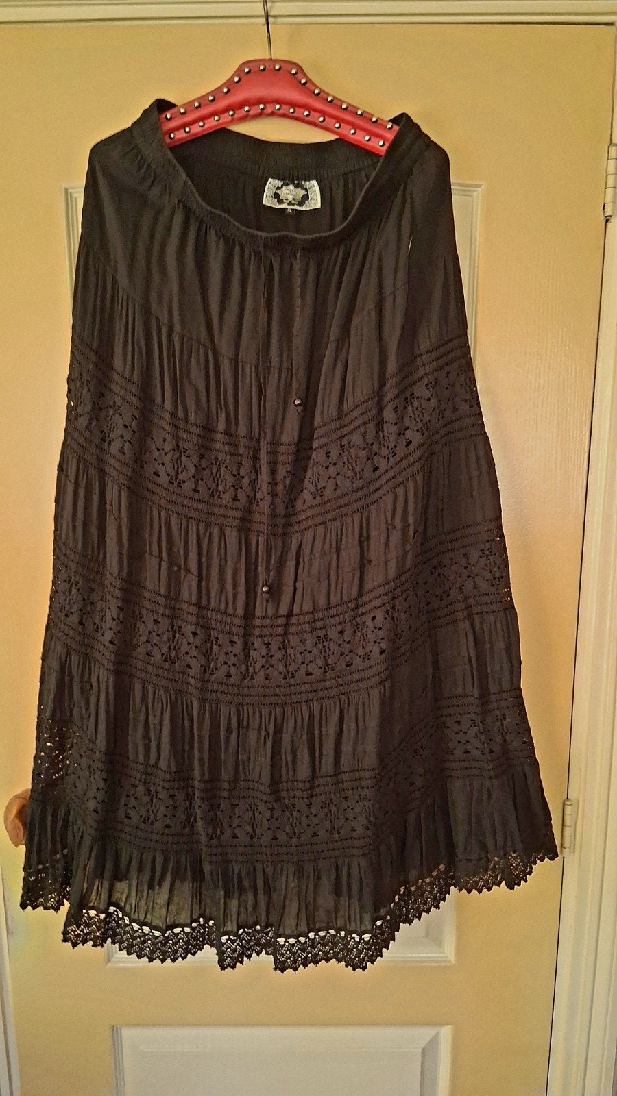 Zo goed als nieuw deze prachtige zwarte broderie rok  !, Zwart, Maat 46/48 (XL) of groter, Ophalen of Verzenden, Zo goed als nieuw