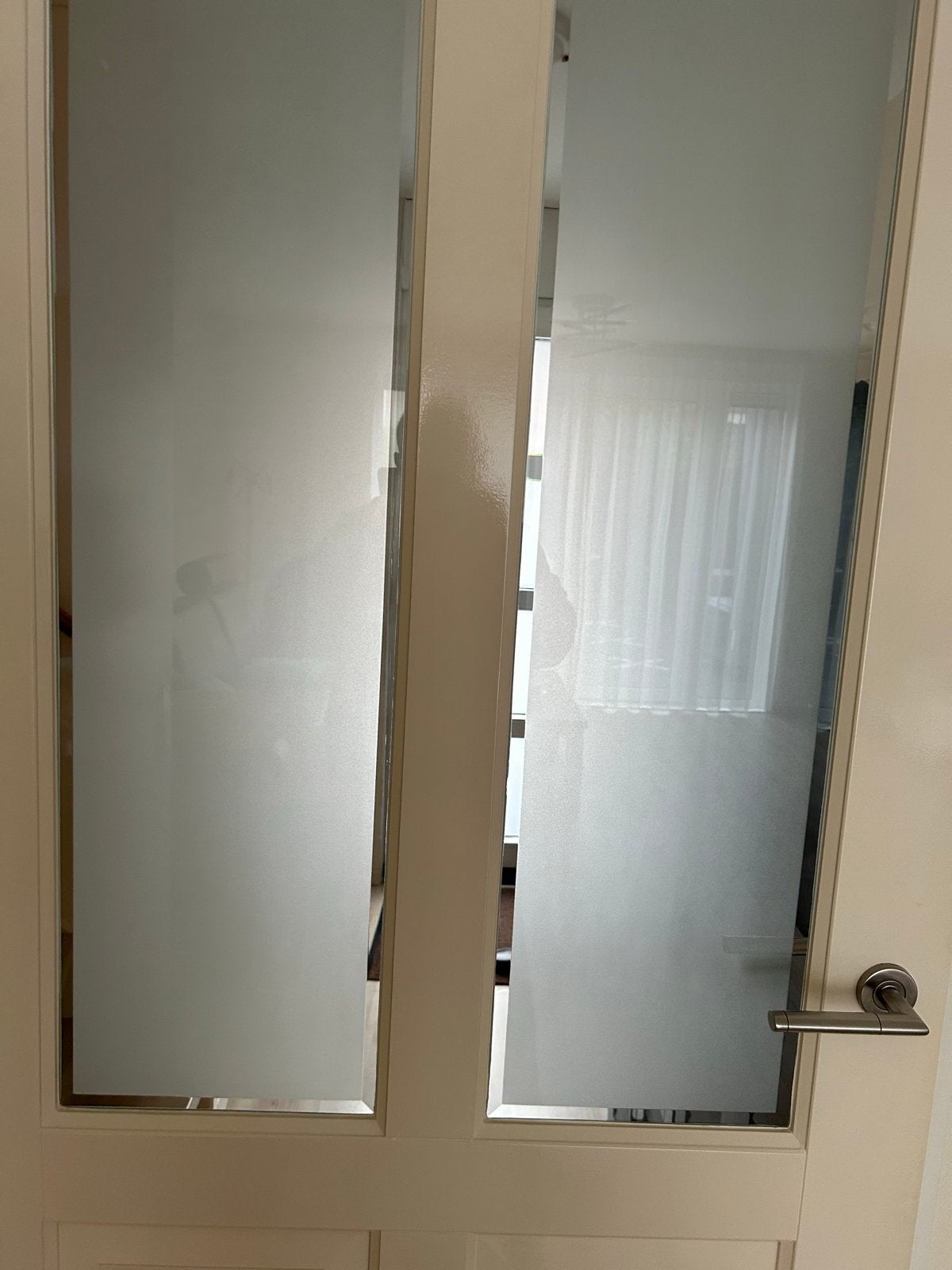 Binnendeur met matglas panelen, Doe-het-zelf en Verbouw, Deuren en Horren, Gebruikt, 80 tot 100 cm, Binnendeur, Ophalen of Verzenden