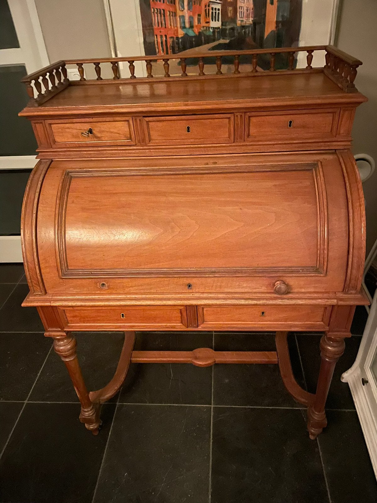 Antieke secretaire/ rolluik bureau, Ophalen, Gebruikt